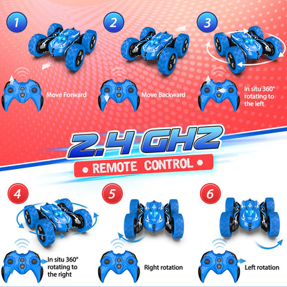 2.4GHz RC Car Toys for Boys 3-9, vicia 4WD Stunt Car with Double-Sided 360°Rotating Remote Control Cars for Kids Car Toys for 3 4 5 6 7 8 9 10 12 Year Old Boy Gifts Birthday Christmas 🍁 All In One Marketplace Canada