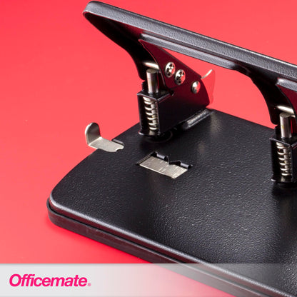 Officemate Medium Duty 3 Hole Punch with Ergonomic Handle, 30 Sheet Capacity, Black (90088) Officemate OIC