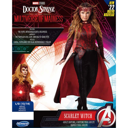 Marvel Adult Scarlet Witch Hero Costume, Womens Halloween Costume - Officially Licensed Large,Red