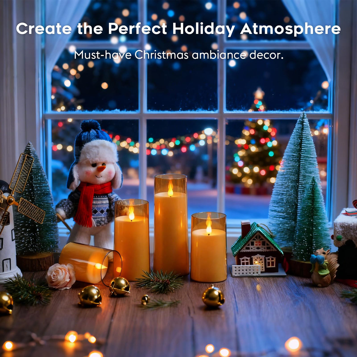 Fo32won Amber Flameless Candles with Remote, LED Pillar Candles Set of 5 🍁 All In One Marketplace Canada