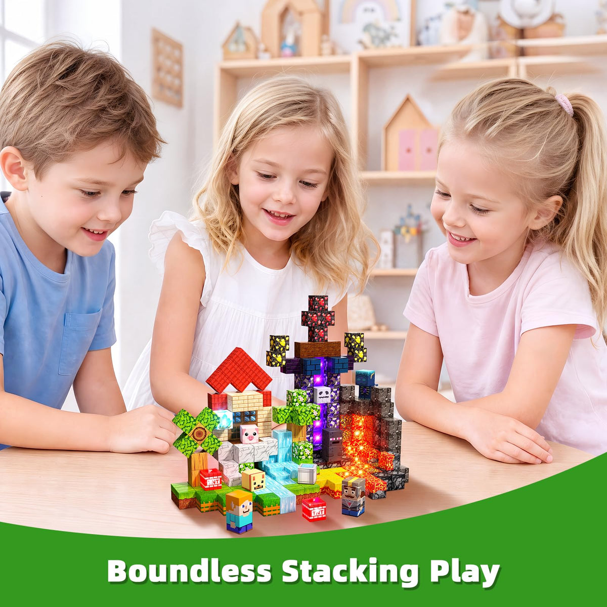 200PCS Light Up Magnetic Blocks, Building Cube Set Birthday Gifts for Kids 🍁 All In One Marketplace Canada