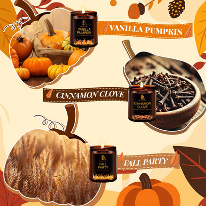 DL DREAMY DEWLA Fall Candles Set for Home Scented, 6 Pack 42oz, Soy Wax 🍁 All In One Marketplace Canada