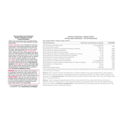 Jamieson 100% Complete Multivitamin for Women, with Cranberry, Biotin and Calcium, Supports Energy, Immunity, Everyday Health, Healthy Skin, and Bone Health, One Per Day, 160 Caplets - Available at All In One Marketplace Canada