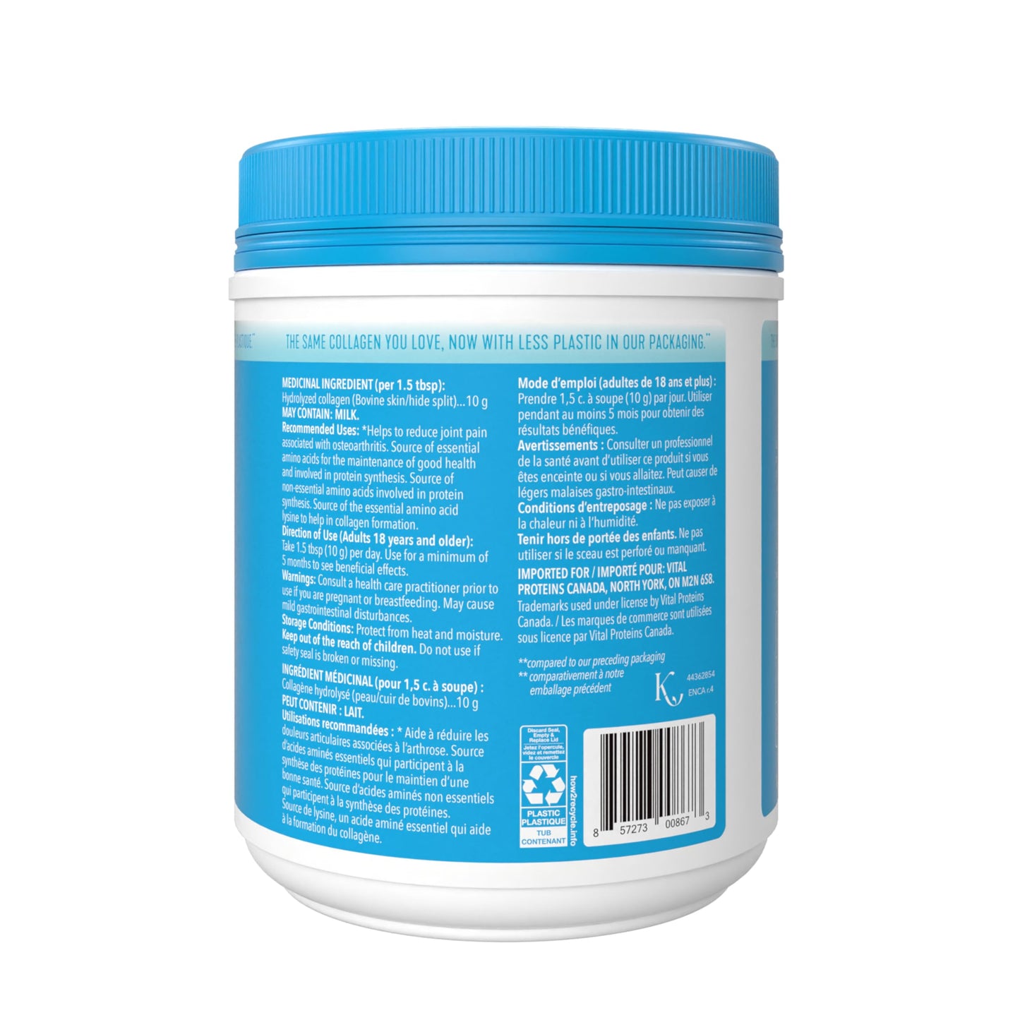 VITAL PROTEINS Bovine Collagen Peptides Powder, Helps Form Collagen And Reduce Joint Pain Associated With Osteoarthritis, Source Of Amino Acids, No Added Sugar, No Artificial Colours Or Flavours, 567 g