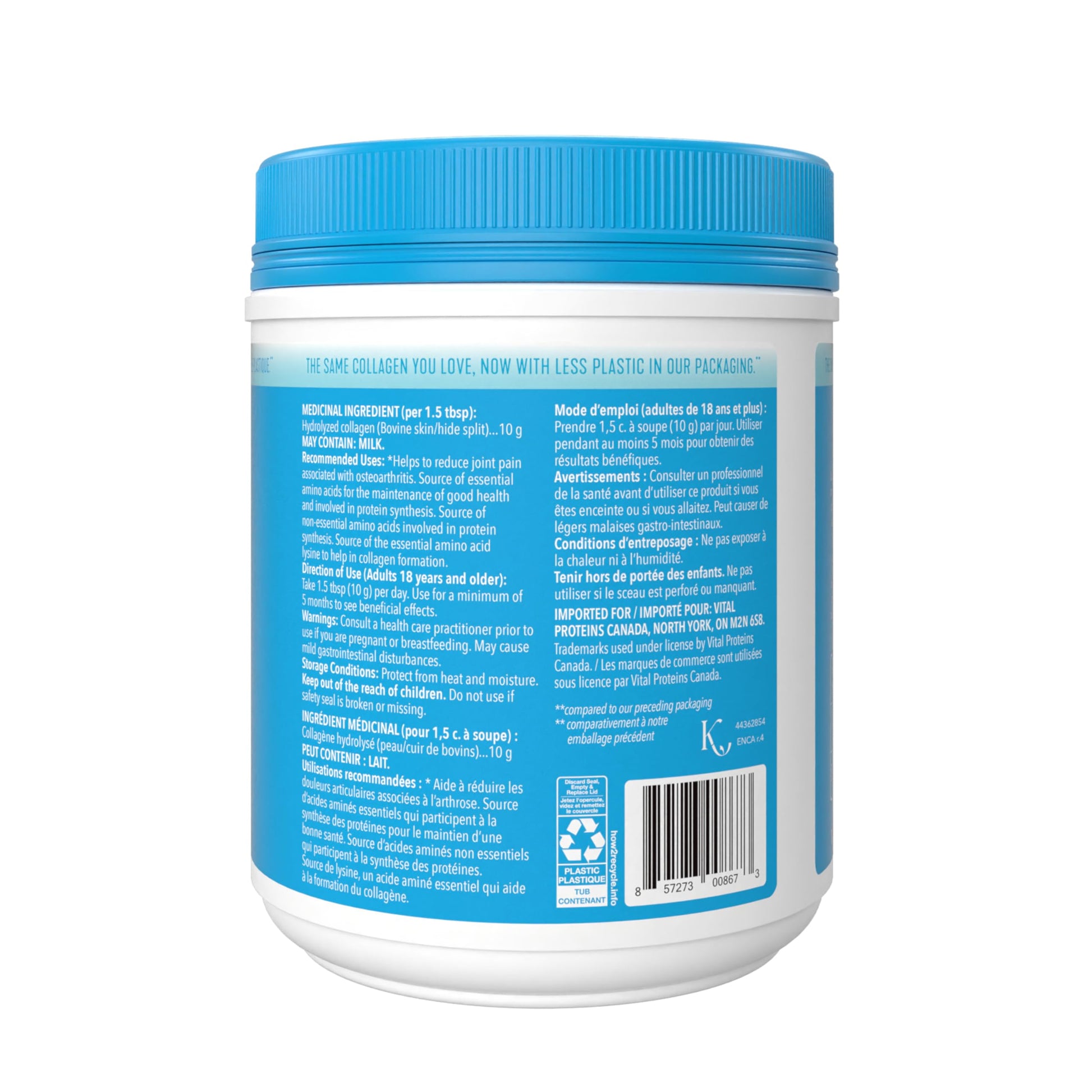 VITAL PROTEINS Bovine Collagen Peptides Powder, Helps Form Collagen And Reduce Joint Pain Associated With Osteoarthritis, Source Of Amino Acids, No Added Sugar, No Artificial Colours Or Flavours, 567 g