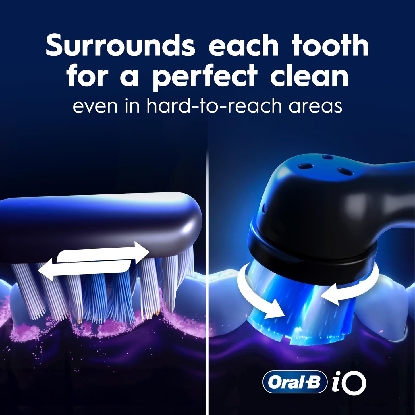 Oral-B iO9 Electric Toothbrush, for the Ultimate Professional Clean Feel, Black Onyx, Rechargeable Electric Toothbrushes, iO Series 9 with 1 Power Toothbrush, 4 Brush Heads, and 1 Charging Travel Case Oral-B