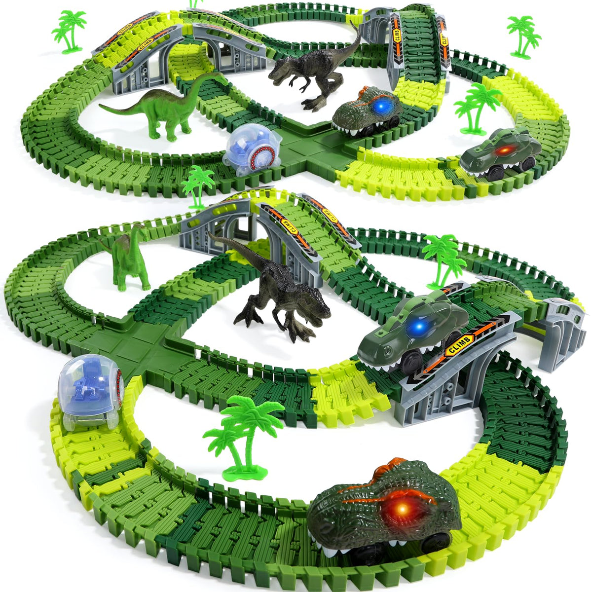EagleStone Dinosaur Race Track Set for Kids – 233 PCS Flexible Race Tracks 🍁 All In One Marketplace Canada