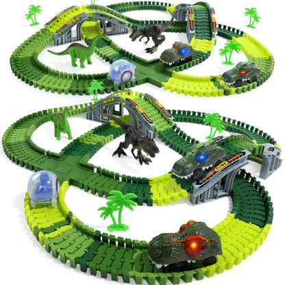 EagleStone Dinosaur Race Track Set for Kids – 233 PCS Flexible Race Tracks 🍁 All In One Marketplace Canada