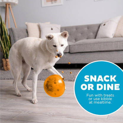 Outward Hound Snoop Dog Toy – Treat‑Dispenser Puzzle Ball, Interactive Slow Feeder, Medium to Large Dogs, Bouncy & Mint-Infused, Orange, 5" Outward Hound