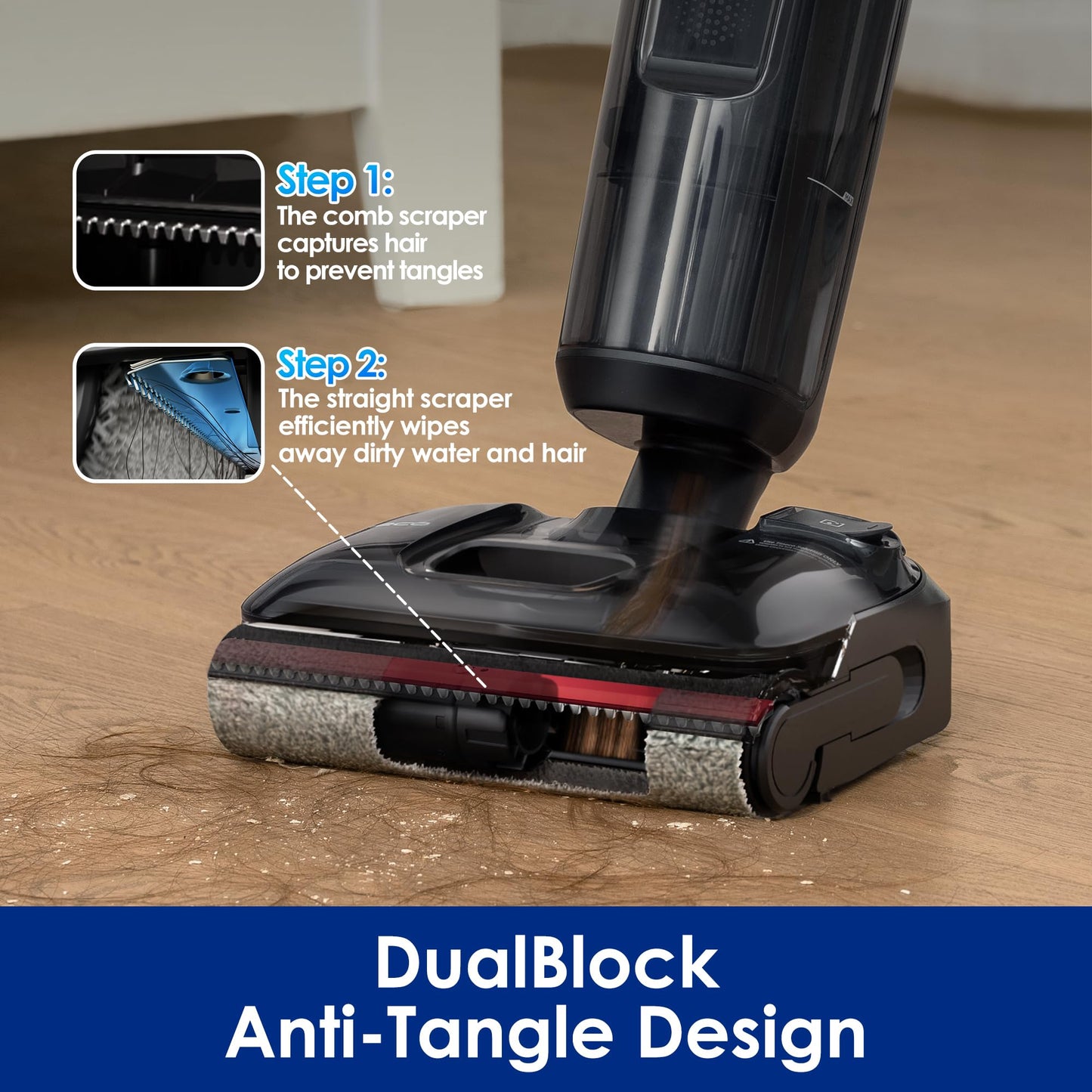 Tineco Floor ONE S7 Stretch Ultra Cordless Wet Dry Vacuum Cleaner, 180°Lay-Flat Anti-Tangle Design, 50 Minutes Runtime, 185℉ Flashdry Self-Cleaning, Dual-Sided Edge Cleaning - Available at All In One Marketplace Canada