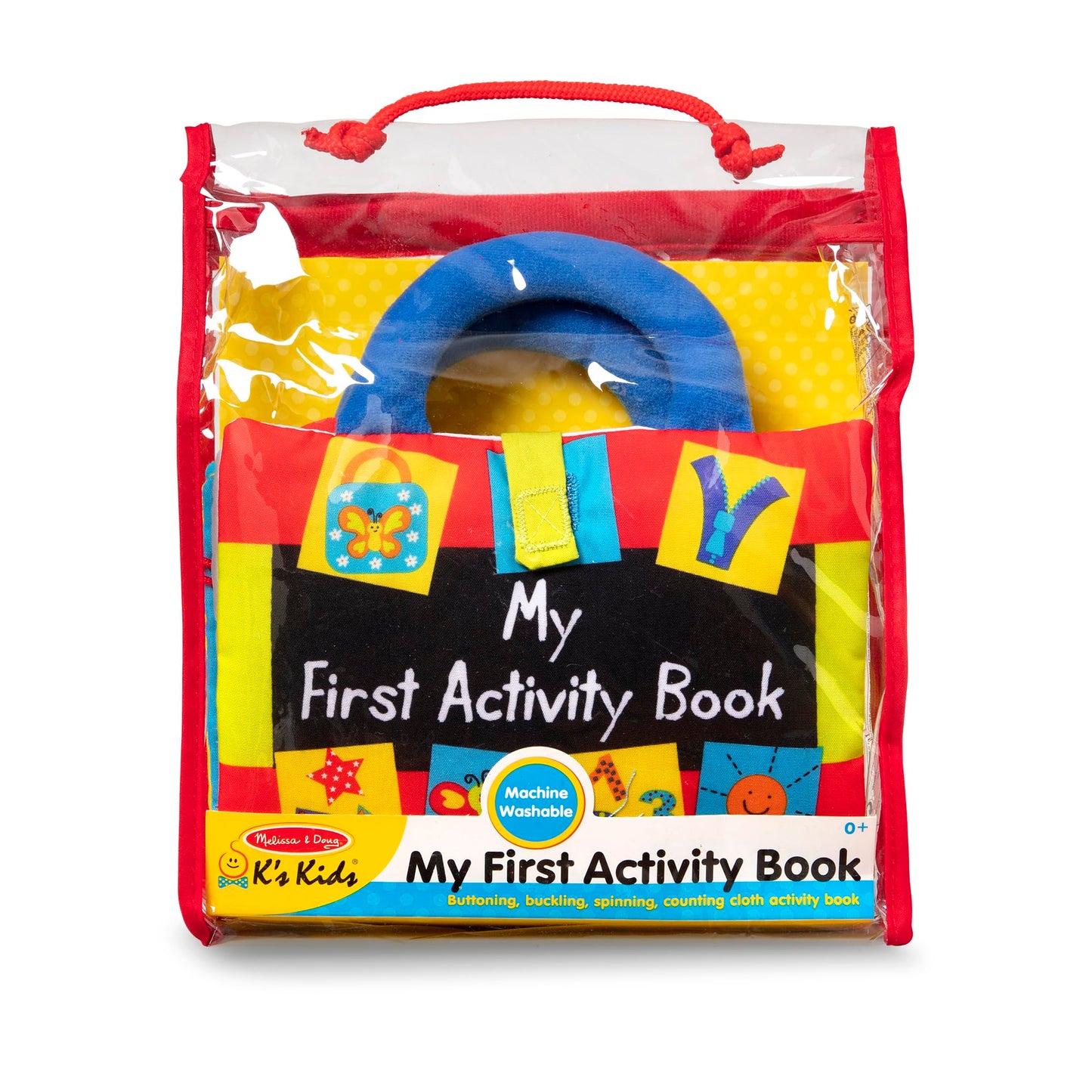 Melissa & Doug K’s Kids My First Activity Book, Soft Cloth Baby Book with Infant Toys—Puppets, Crinkles, Buttons, Buckles & Clock, Machine Washable Montessori Baby Toys for Kids 0–24 Months Melissa & Doug
