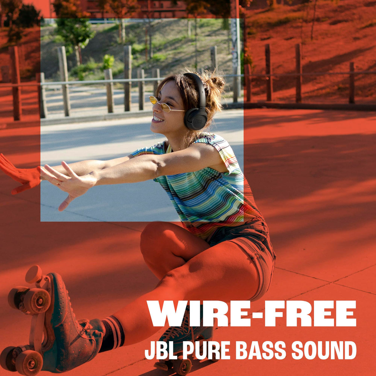 JBL Tune 530BT - Wireless on-Ear Bluetooth® Headphones with JBL Pure Bass Sound, JBL App, 2 beamforming mics, Multi-Point Connection, Up to 76 Hours of Battery Life - Black