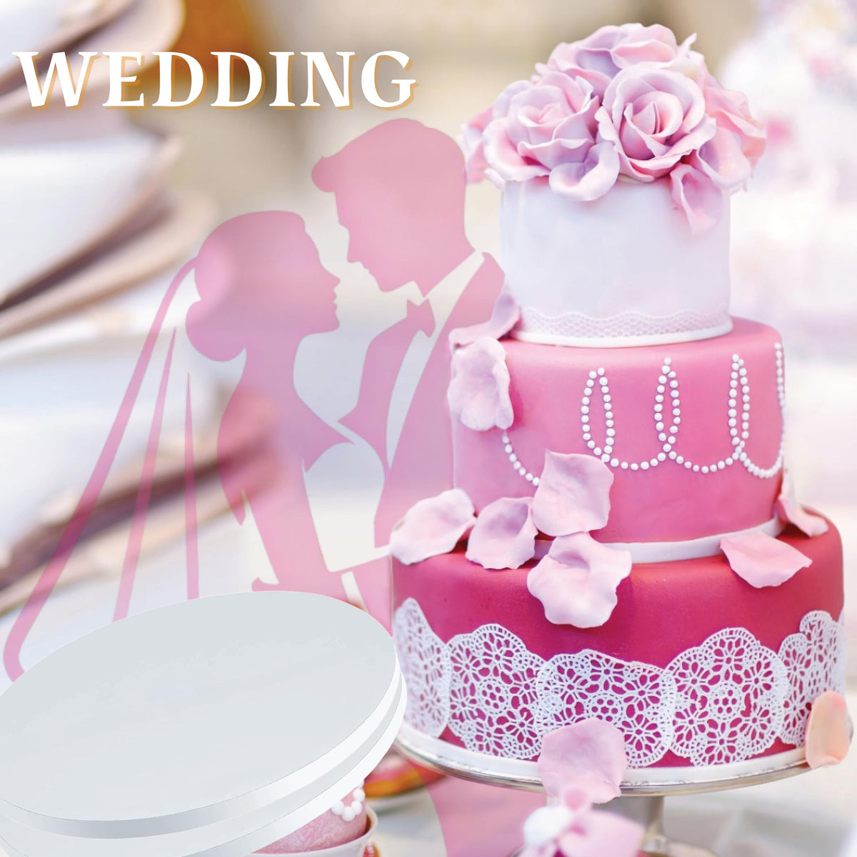 15 Pack Cake Drums 12Inch, 1/2" Thick Cake Boards, Round Corrugated Cardboard Cake Base for Wedding Birthday Party, Sturdy Base para Pastel White Cake Decorating Supplies 🍁 All In One Marketplace Canada