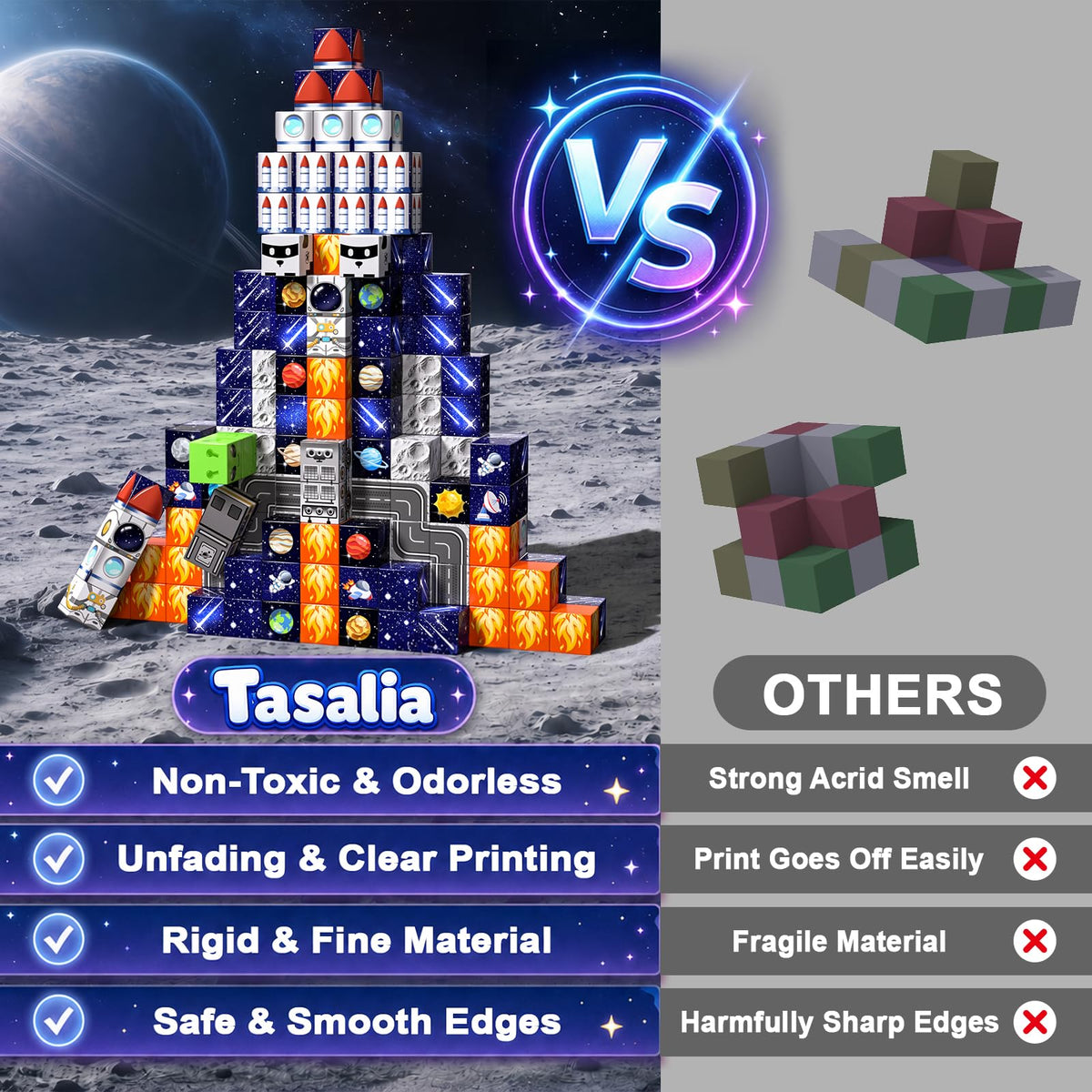 Magnetic Building Blocks, 100PCS STEM Magnet Building Cubes Boys Toys 🍁 All In One Marketplace Canada