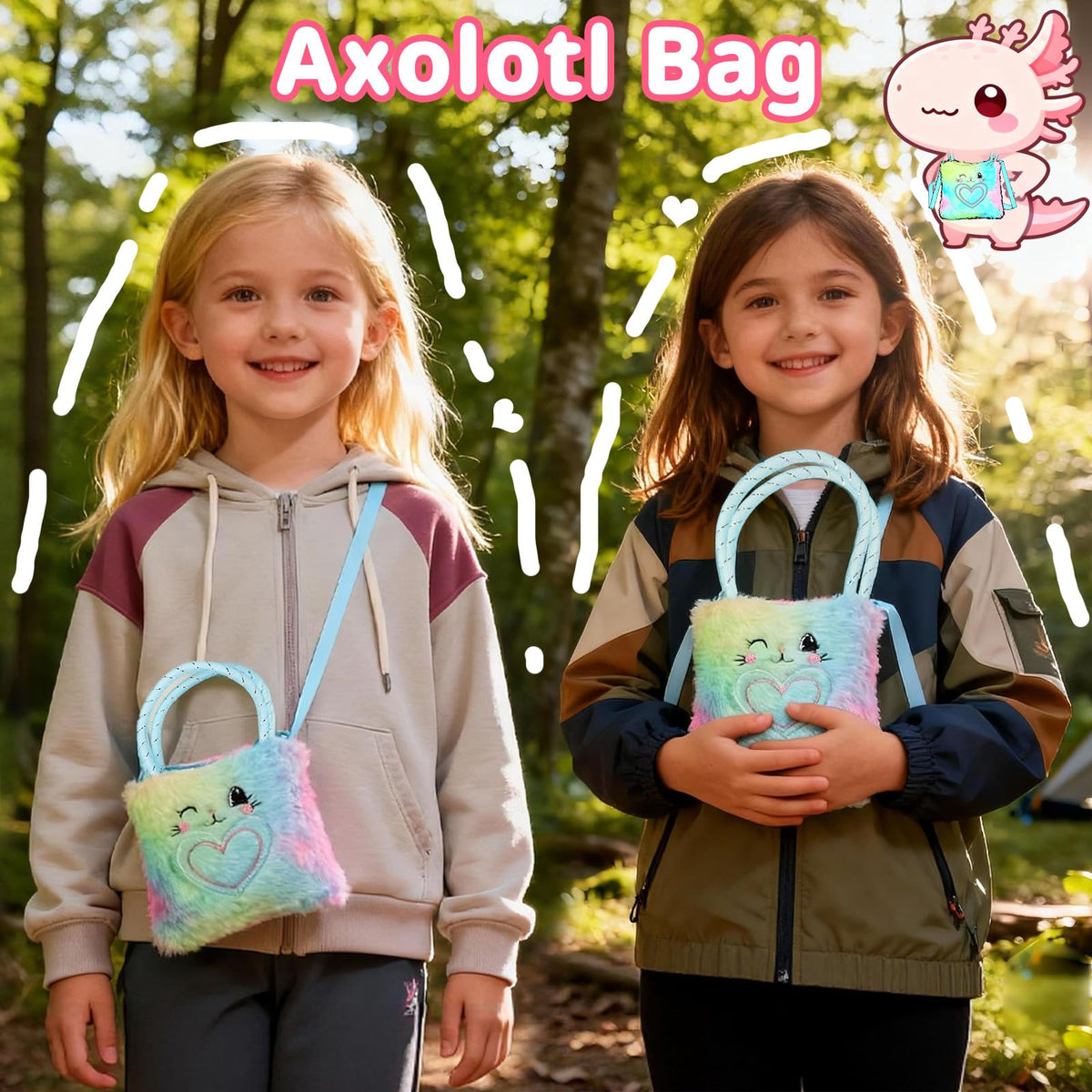Axolotl Gift Set for Girls，Cute Axolotl Themed Gift Box with Fluffy Diary with lock and keys, Stickers, Pen and More Axolotl Accessories, Christmas Birthday Gifts for Girls 🍁 All In One Marketplace Canada