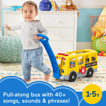 Fisher-Price Little People Toddler Toy Big Yellow School Bus & Community Heroes Set, Musical Pull-Along Vehicle & Figures for Kids Ages 1+ Years - Available at All In One Marketplace Canada