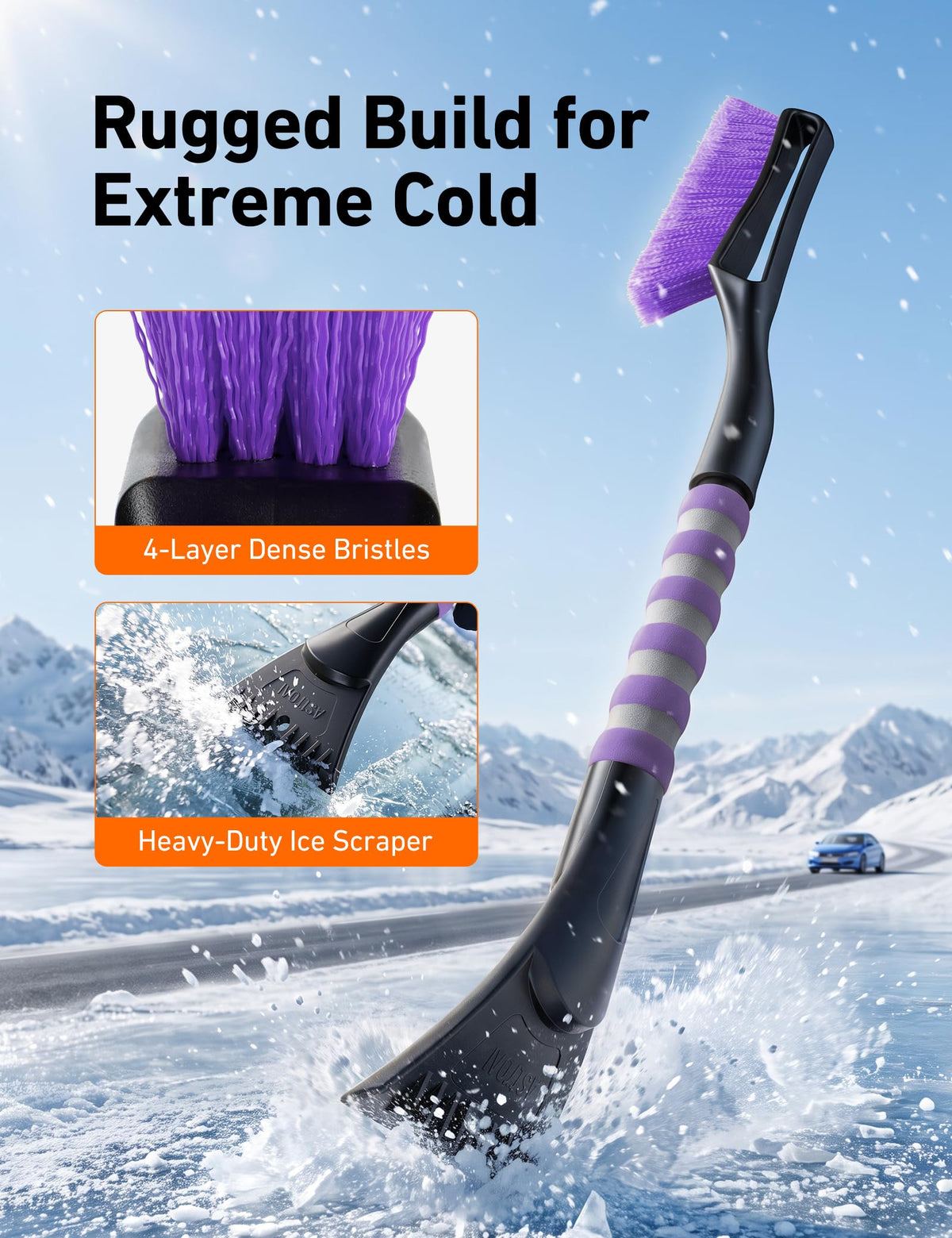 AstroAI 27" 2-in-1 Detachable Snow Brush & Ice Scrapers for Car Windshield 🍁 All In One Marketplace Canada