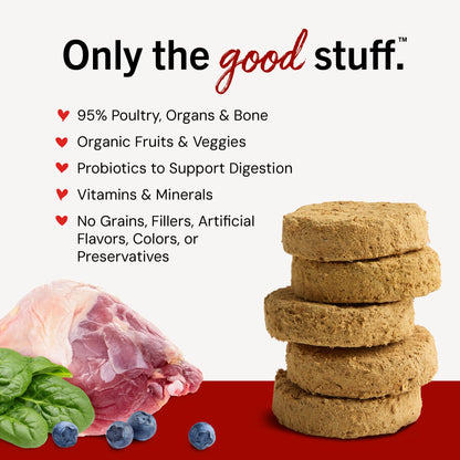 Stella & Chewy’s Freeze Dried Raw Dinner Patties – Grain Free Dog Food, Protein Rich Duck Duck Goose Recipe – 156g Bag