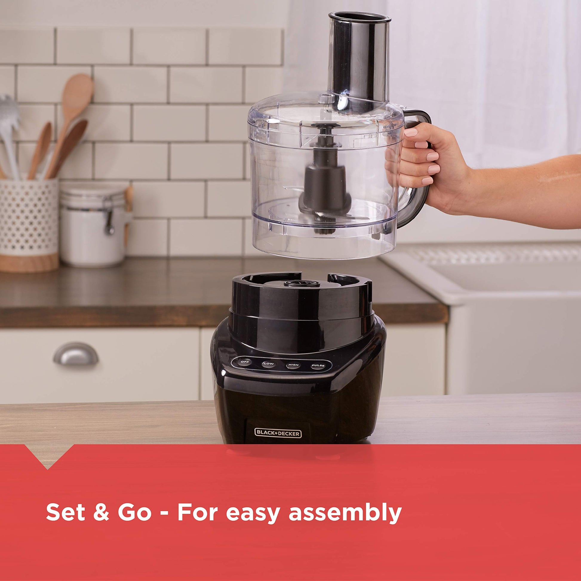 BLACK+DECKER 3-in-1 8-Cup Food Processor, Mutlifunctional and Dishwasher Safe, Black 450W, FP4200BC - Available at All In One Marketplace Canada