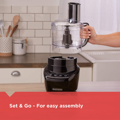 BLACK+DECKER 3-in-1 8-Cup Food Processor, Mutlifunctional and Dishwasher Safe, Black 450W, FP4200BC - Available at All In One Marketplace Canada