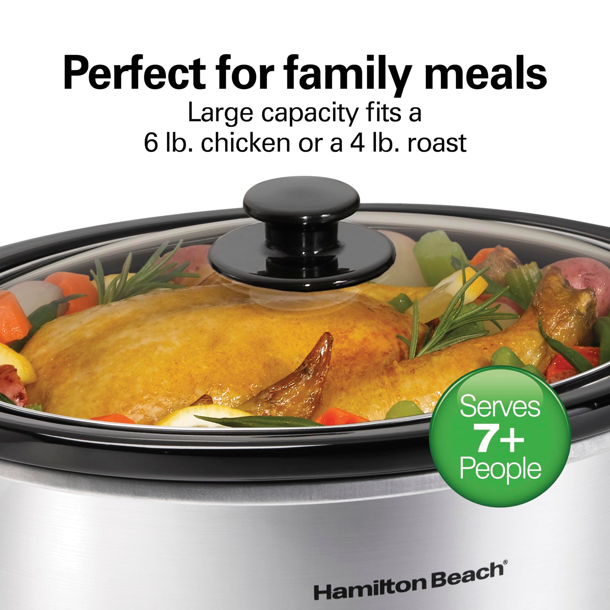 Hamilton Beach Programmable Slow Cooker, 6 Quart Capacity, Silver, 33463 - Available at All In One Marketplace Canada