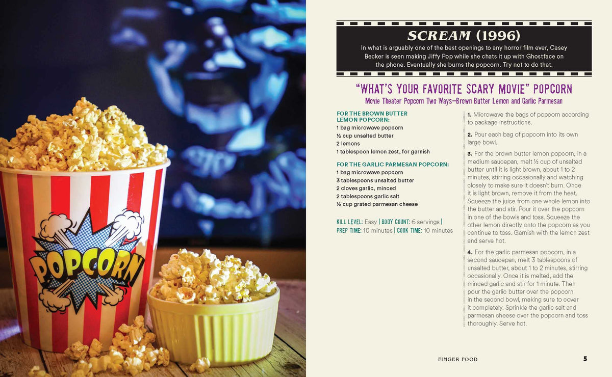 The Horror Movie Night Cookbook: 60 Deliciously Deadly Recipes Inspired by Iconic Slashers, Zombie Films, Psychological Thrillers, Sci-Fi Spooks, and More (Includes Halloween, Psycho, Jaws, The Conjuring, and More)