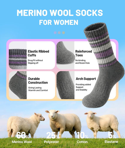 SIMIYA Merino Wool Socks for Women 5 Pairs Extra Thick Winter Thermal Warm 🍁 All In One Marketplace Canada