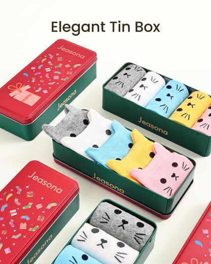 Jeasona 5 Pairs Cat Socks for Women Christmas Birthday Gifts for Women 🍁 All In One Marketplace Canada