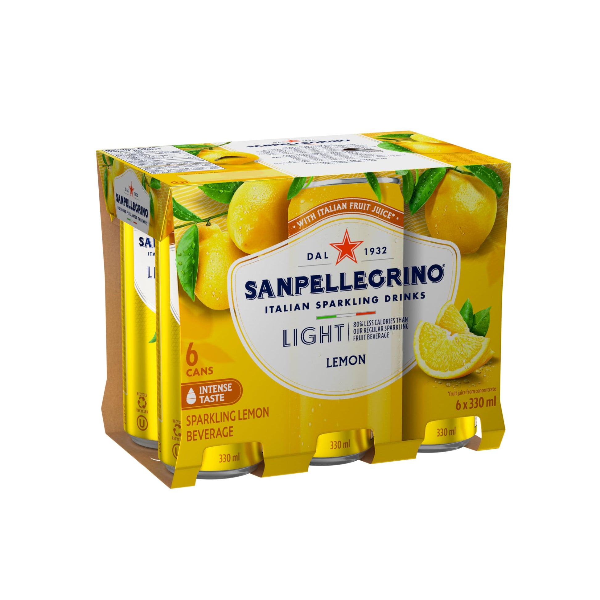 San Pellegrino Light Lemon, Sparkling Fruit Beverage, 24 x 330ml San Pellegrino