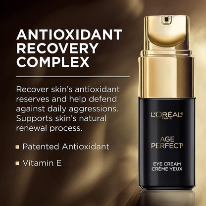 L'Oreal Paris Age Perfect Cell Renewal Anti-Aging Under Eye Cream, Vitamin E, Antioxidants, For Sensitive Skin, Dermatologist Tested, Paraben Free, 0.5 fl oz 🍁 All In One Marketplace Canada