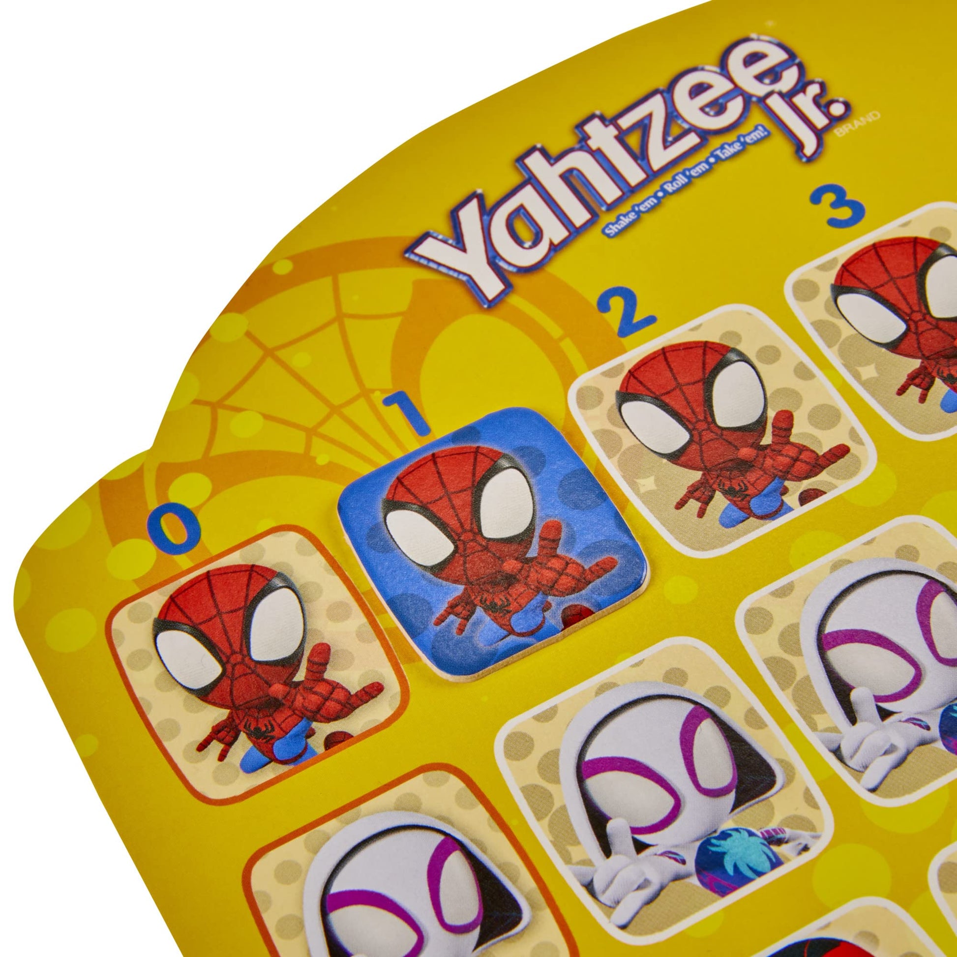 Hasbro Yahtzee Jr.: Marvel Spidey and His Amazing Friends Edition Board Game for Kids Ages 4 and Up, Counting and Matching Game for Preschoolers, English Hasbro Gaming