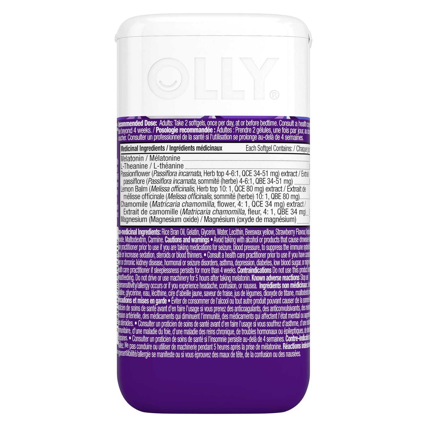 OLLY Ultra Strength Sleep Softgels, 10mg Melatonin, L-Theanine, Chamomile, Magnesium, Lemon Balm, Sleep Nighttime Sleep Aid 60 count - Available at All In One Marketplace Canada