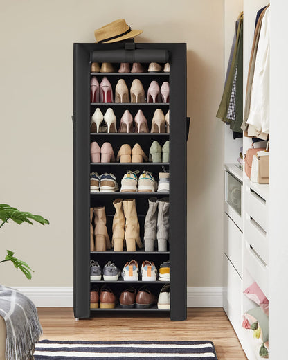 SONGMICS 10-Tier Shoe Rack, Shoe Storage Organizer Cabinet, Black URXJ10H01 SONGMICS
