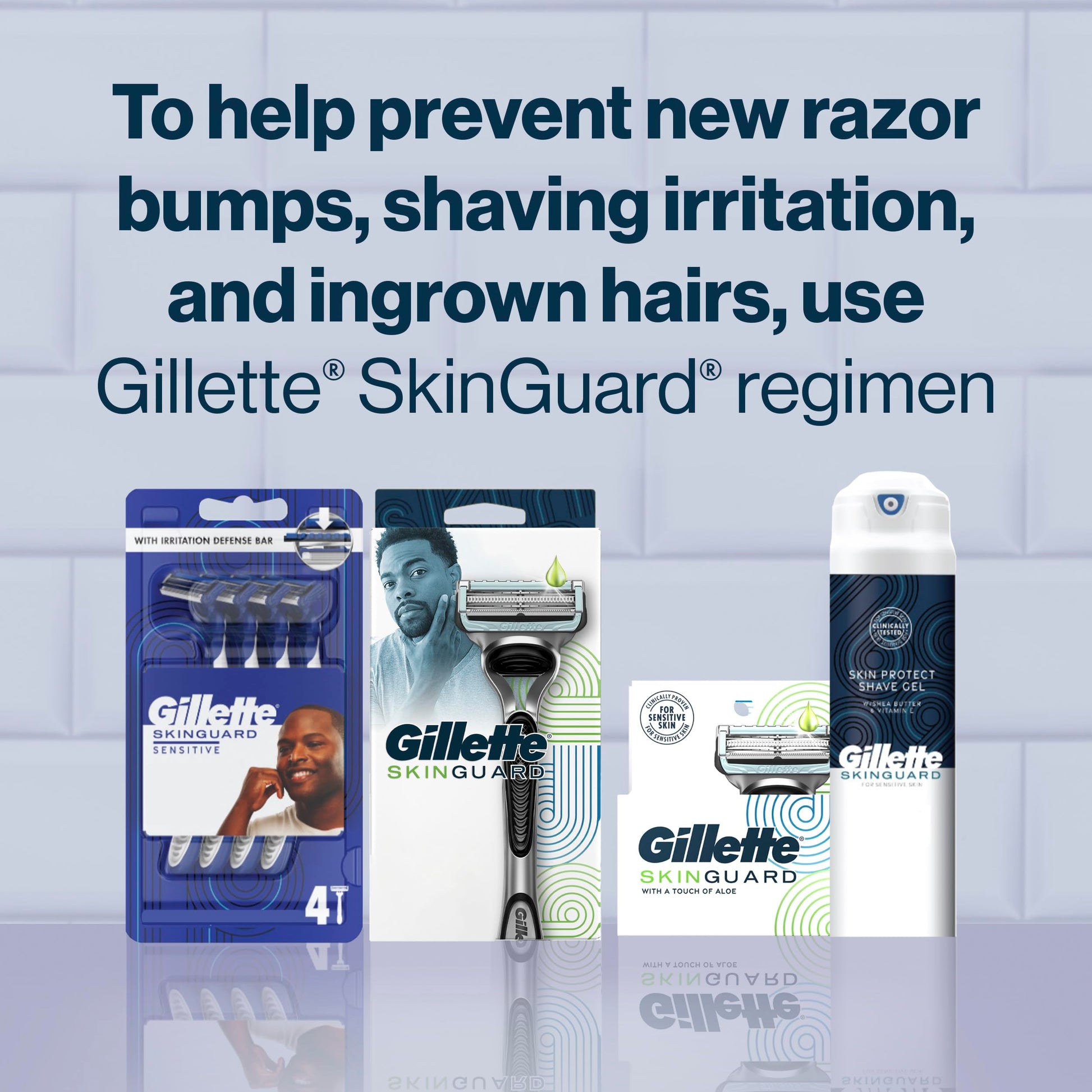 Gillette Skinguard Men's Razor Blade Refill, 8 Blade Refills - Available at All In One Marketplace Canada