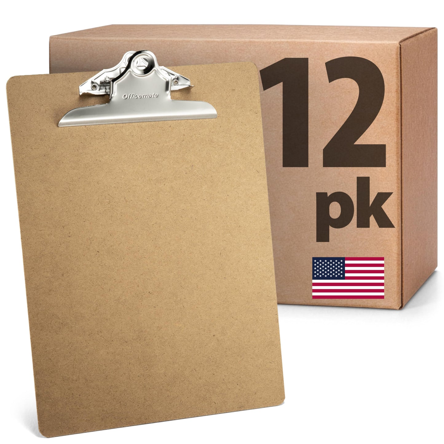 Officemate Recycled Wood Clipboards, 6 Inch Clip, 12 Pack Clipboards, Letter Size (9 x 12.5 Inches), Brown (83712) 🍁 All In One Marketplace Canada