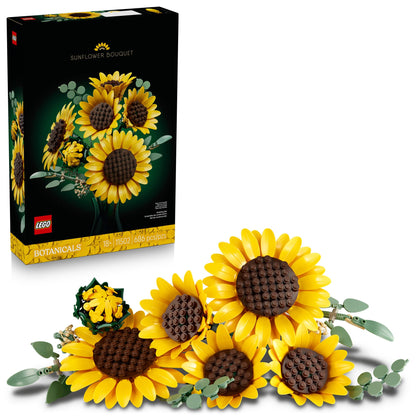 LEGO Botanicals Sunflower Bouquet Building Set for Adults, Ages 18+ - Artificial Flowers for Home Office, Bedroom, or Desk Decor - Gifts for Women & Men - 11502 LEGO