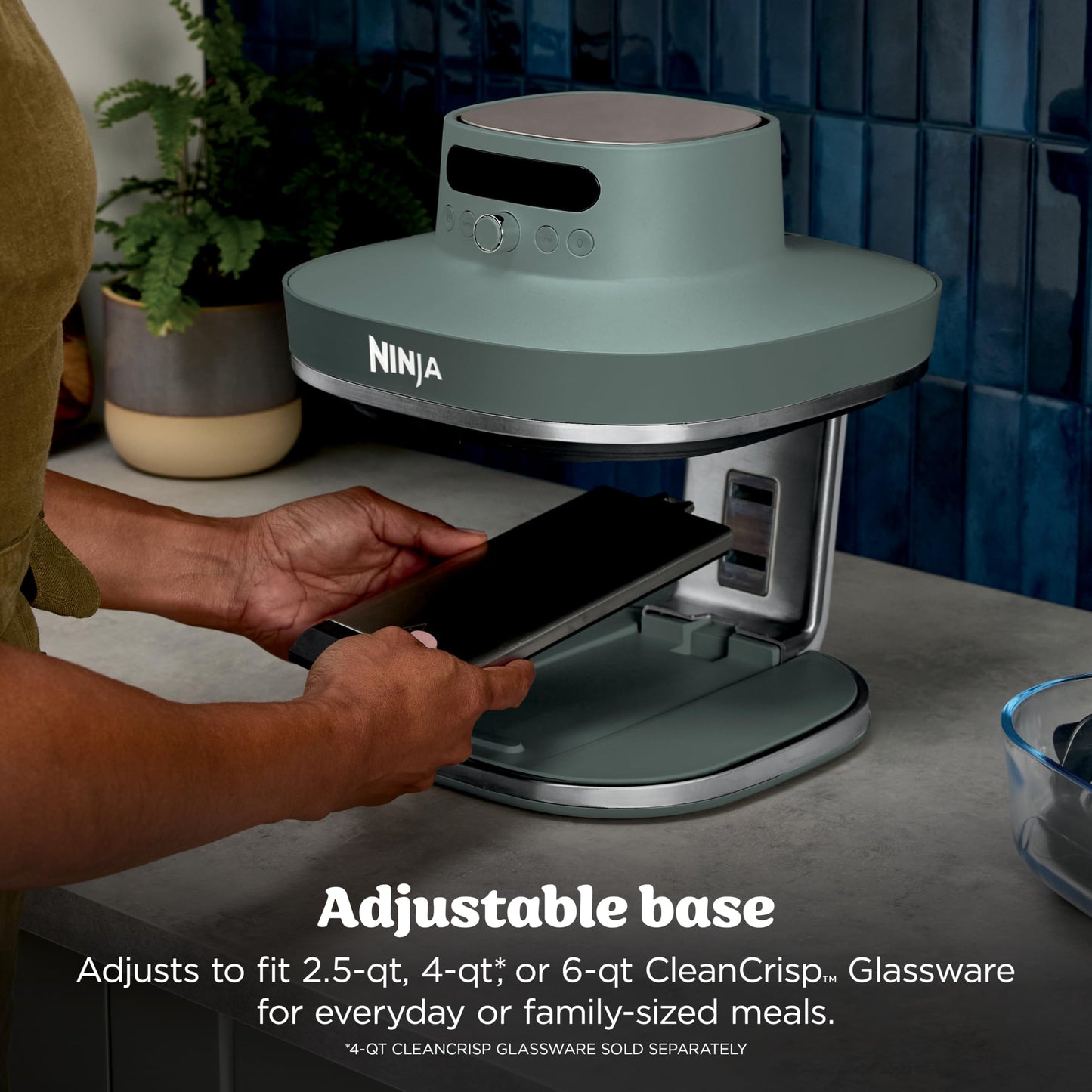 Ninja Crispi Pro 6-in-1 Glass Air Fryer | 6qt & 2.5qt Glass Containers with Storage Lids | Non-Toxic | Meal Prep, Microwave, Freezer & Dishwasher Safe | Air Fry, Bake & More | Ash Grey | AS101CDG Ninja