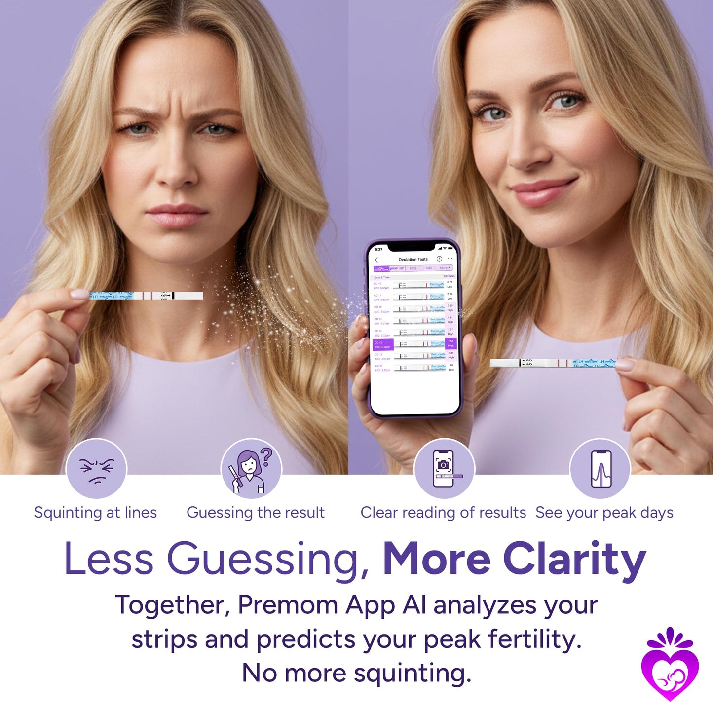 Easy@Home 40 Ovulation & 10 Early Pregnancy Tests Strips Kit: Accurate Clear Result & Easy to Use Fertility Test | 40 LH + 10 HCG