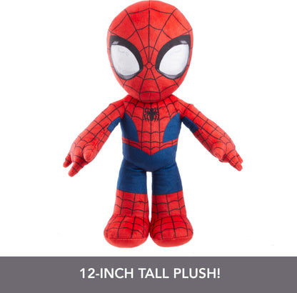 Mattel Marvel Plush Talkers Soft Toy, 11.75-Inch Spider-Man Figure with 10 Sounds & Phrases