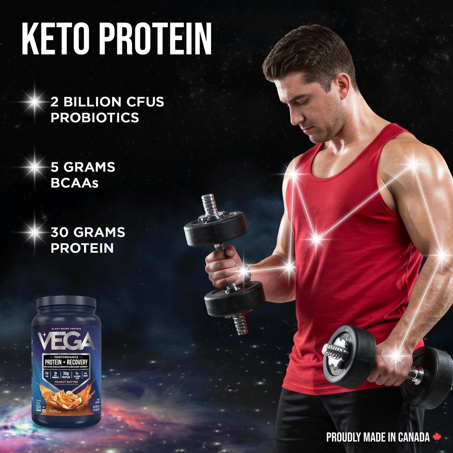 Vega Protein + Recovery, Peanut Butter – 30g Vegan Protein, Dairy & Gluten Free, Probiotics, NSF Certified, 814 g (19 Servings) 🍁 All In One Marketplace Canada