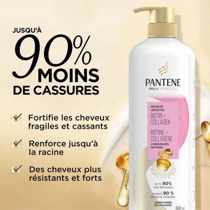 Pantene Pro-V Miracles Infinite Lengths Biotin + Collagen 1 Minute Miracle Conditioner, 888 mL Pantene