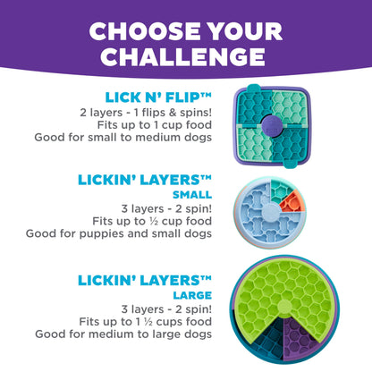 Outward Hound Nina Ottosson Lickin’ Layers 3-in-1 Dog Toy Treat Puzzle, 10" Outward Hound