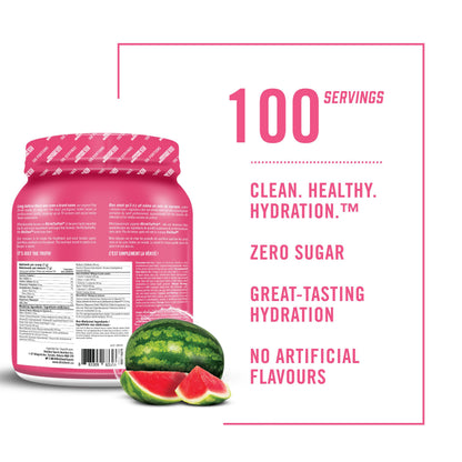 BioSteel Electrolyte Hydration Mix Powder, Zero Sugar, No Artificial Flavours, Watermelon, 100 Serving Container