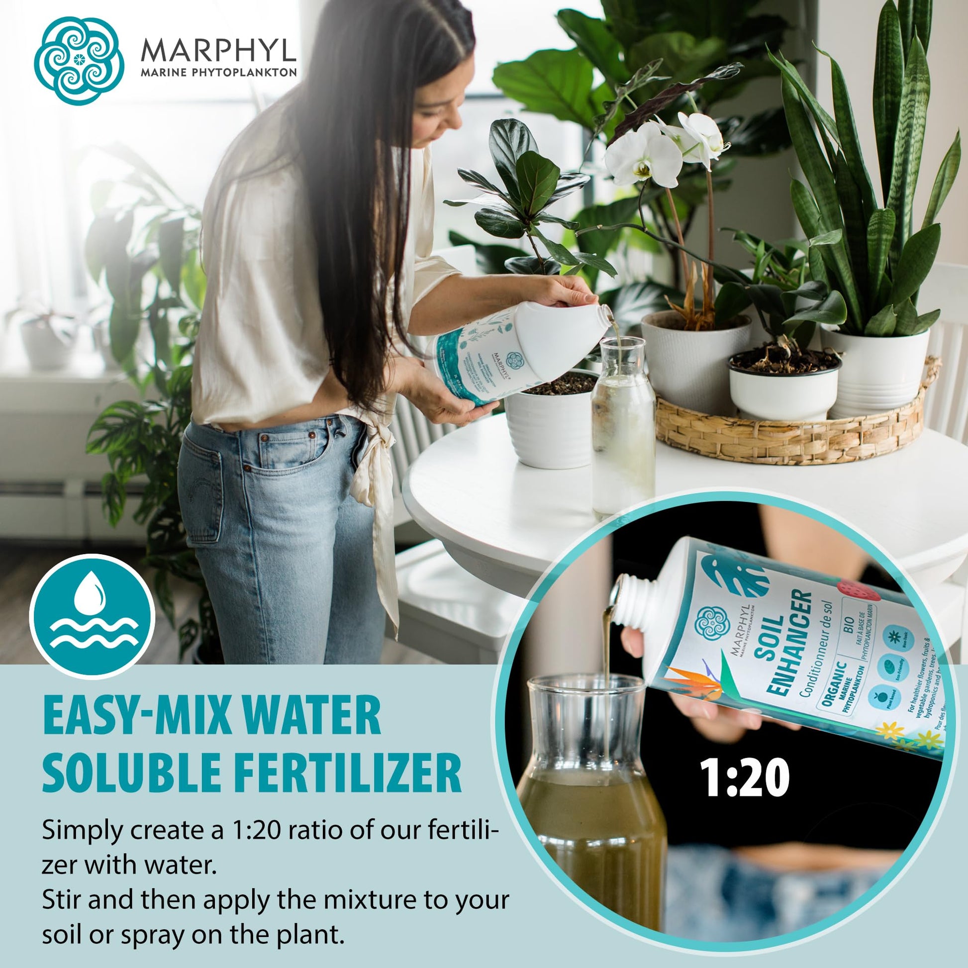 MARPHYL All-Purpose Plant Food – Organic Nutrient-Rich Fertilizer & Soil Enhancer for Indoor & Outdoor Flowers, Vegetables, Succulents, Bamboo & Hydroponics