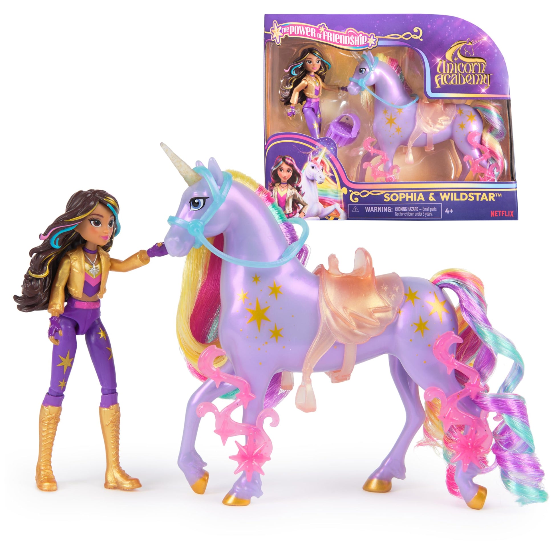 Unicorn Academy, Sophia & Wildstar Power of Friendship Set, Translucent Saddle & 2 Power Accessories, Dolls & Unicorn Toys for Girls Ages 4 and up Unicorn Academy