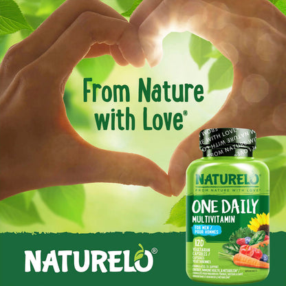 NATURELO Mens Multivitamins - One Daily Multivitamin for Men with Vitamins, Minerals & Organic Whole Foods, Boost Energy & Health, Non-GMO, 120 Vegetarian Capsules - Available at All In One Marketplace Canada