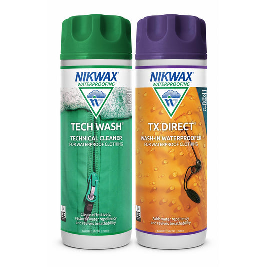Nikwax Hardshell Cleaning and Waterproofing DUO-Pack,10 Fl. Oz. Bottles