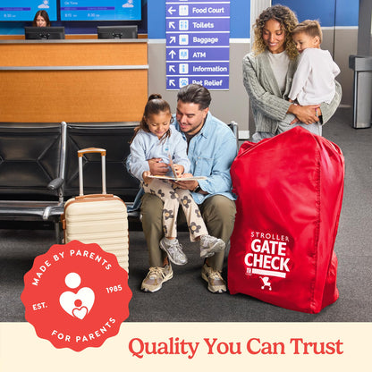 J. L. Childress Gate Check Air Travel Bag for Standard and Double Strollers, Red J.L. Childress