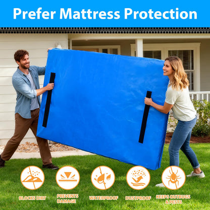 Mattress Bag for Moving,Extra Thick Mattress Cover Queen Mattress Storage Bag with 8 Strong Handles & Zipper,Heavy Duty Mattress Bags,Waterproof Mattress Protector - Moving Supplies(208.3*160*38CM) - Available at All In One Marketplace Canada