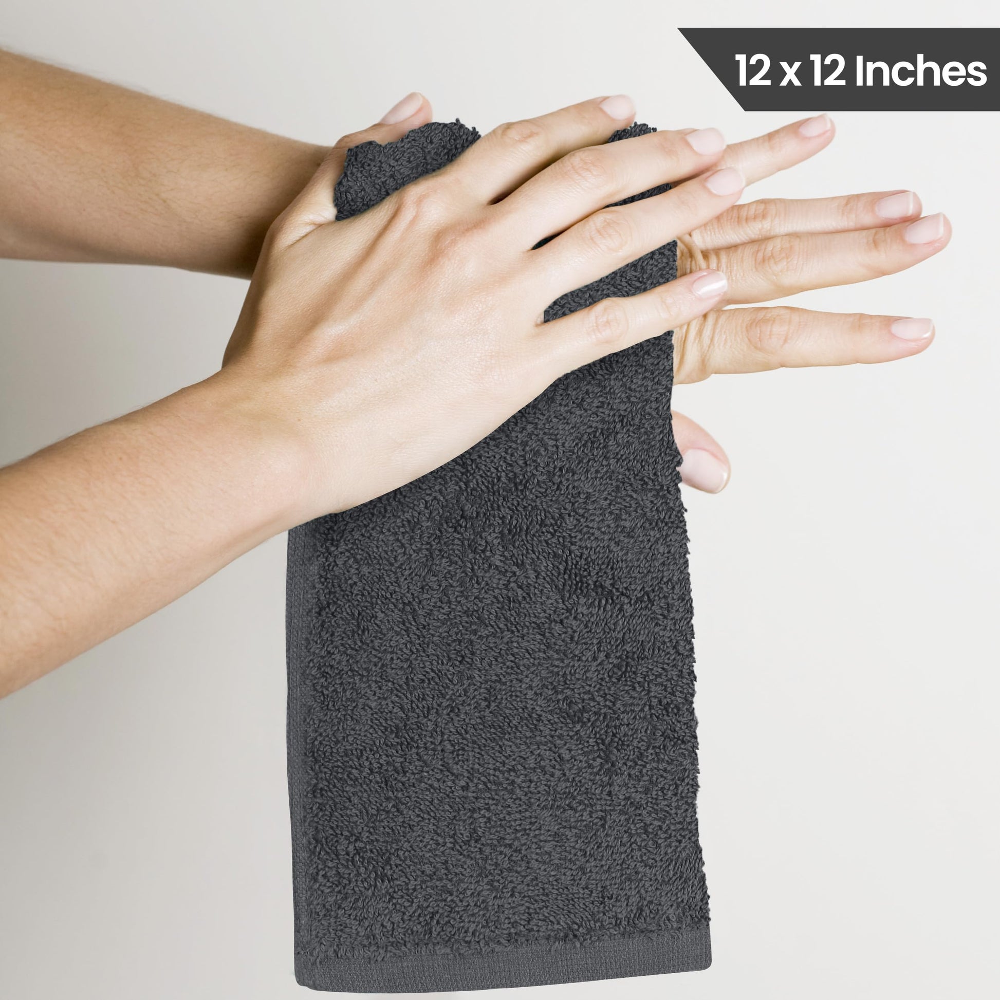 Utopia Towels Cotton Washcloths Set - 100% Ring Spun Cotton, Premium Quality Flannel Face Cloths, Highly Absorbent and Soft Feel Fingertip Towels (24 Pack, Grey)